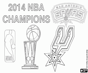 Nba Spurs Colouring Pages San Antonio Spurs 2014 NBA Champion · 2014 NBA The Finals coloring page